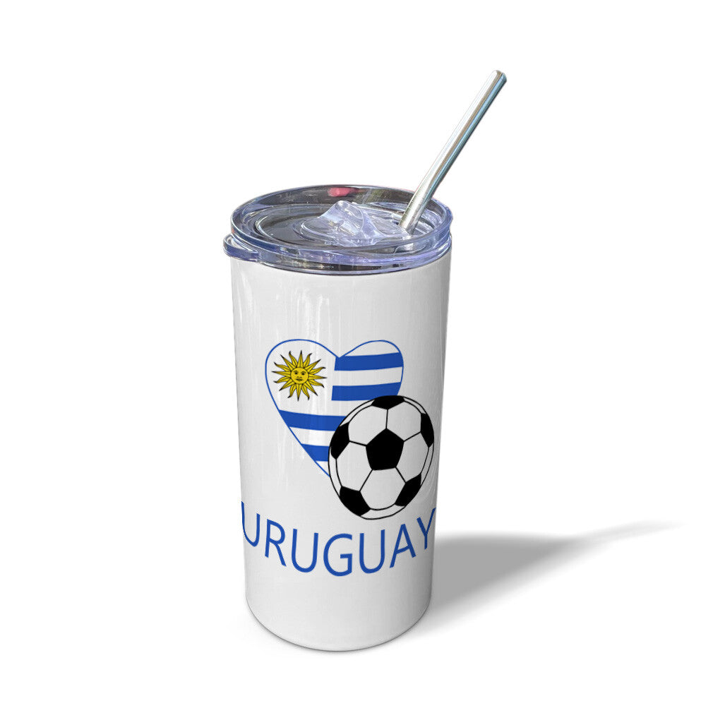 Travel Mug Tumbler Love Soccer Heart Uruguay Style 2 Thermal Coffee Cup